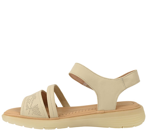 Sandale casual, dama, FORMAZIONE, 33192 crem, piele naturala